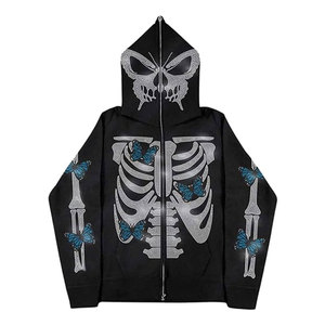 Fabricant pakistanais – Nouveaux sweats à capuche zippés en molleton de coton mélangé avec strass pour hommes – Écologiques, respirants, vente en gros - Product Image 1
