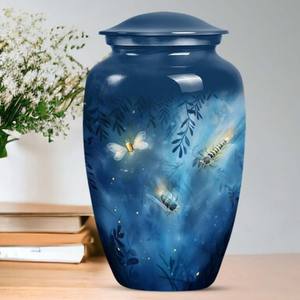 Urne funéraire artisanale en aluminium pour cendres humaines, récipient commémoratif pour adultes avec couvercle sécurisé, conteneur pour restes funéraires - Product Image 4