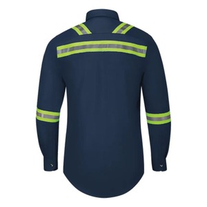 Chemises polo de sécurité à manches longues personnalisées de haute qualité, imperméables, coupe-vent, respirantes, en coton, vêtements de travail haute visibilité, bande réfléchissante, unisexe - Product Image 4
