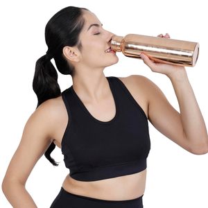 Botella de Cobre Puro de Calibre Grueso con Tapa Hermética Resistente, Ideal para Viajes, Oficina, Yoga y Rutina de Fitness - Product Image 2