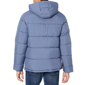Custom Plus Size <b>Men's</b> Puffer <b>Jacket</b> Winter Casual Waterproof Hooded Outdoor Fashion Light Blue Color Winter <b>Jacket</b> For <b>Men's</b> - Product Image 3
