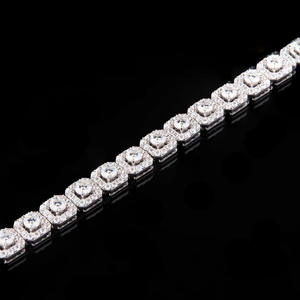 Moissanite Tennis <b>Necklace</b> Iced Out Silver Chain Luxury Jewelry Elegant Sparkling <b>Statement</b> <b>Necklace</b> For Women - Product Image 3