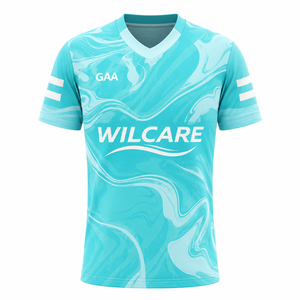 Maillot de sport personnalisé sublimé noir et rose, col en V, t-shirt d'équipe - Product Image 2