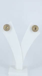 Pendientes de moda premium con baño de rodio y oro, con circonitas redondas, joyería de lujo para mujer. - Product Image 2