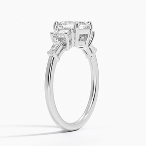 BOJ <b>Ring</b> 3 Asscher Cut 925 <b>Silver</b> Five Stone Prong Set <b>Solitaire</b> Engagement <b>Ring</b> GRA Certified 2ct D Color VVS1 Moissanite - Product Image 2