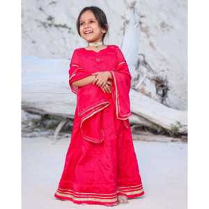 Lehenga Choli en soie rose indien/pakistanaise pour enfants de 1 à 2 ans pour les mariages - Product Image 4