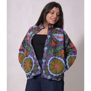 Chaqueta Vaquera Bordada a Mano para Mujer, Estilo Vintage Boho, Chaqueta de Mezclilla con Bordado Hecho a Mano, Ropa para Festivales, Prenda Exterior Bohemia - Product Image 4