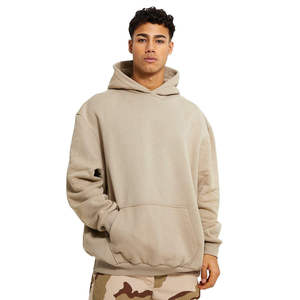 Sudadera con Capucha Oversize de Alta Calidad para Hombre, de Algodón Grueso, Lisa, Estilo Urbano, Hombro Caído, Venta al por Mayor - Product Image 1