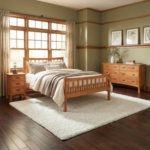 Luxury Contemporary Industrial Solid Wood <b>Bed</b> <b>Frame</b> with <b>Metal</b> Cable Accents Wholesale Modern Bedroom Furniture - Product Image 1