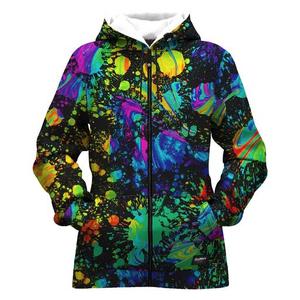 Men's Hooded Zipper Sweatshirt Sublimation Printed Black White Abstract <b>Pattern</b> Regular Sleeve <b>Knitted</b> Polyester Autumn Wear - Product Image 6