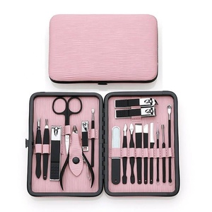 Hot Selling Custom <b>Manicure</b> Pedicure <b>Kit</b> 5 1 Durable Stainless Steel Nail Clipper Scissor File Portable Luxurious Style Bag - Product Image 4