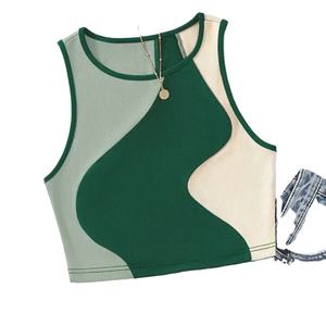 Ropa de calle de verano para mujer, camiseta sin mangas con cuello Halter, camiseta informal sin mangas, diseño de camiseta, Top corto liso Sexy, exposición al ombligo - Product Image 6