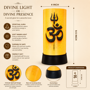 Om Trishul LED Table Lamp Divine Spiritual <b>Night</b> <b>Light</b> Hindu Home Decor Meditation Pooja Room Bedside Gift Warm Ambient Glow - Product Image 5