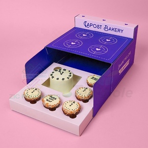 <span class=keywords><strong>Caja</strong></span> <span class=keywords><strong>de</strong></span> papel <span class=keywords><strong>azul</strong></span> ecológica para llevar, catering, panadería, uso para <span class=keywords><strong>galletas</strong></span>, crepé, pastel, chocolate, trufas, hamburguesas, laminación mate - Product Image 5