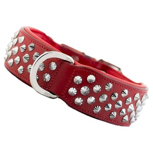 Superior Quality Handmade <b>Leather</b> Dog Collar With Soft Padded and Spike Studs Decoration Manufacturer Supplier Saman Exports - Product Image 6