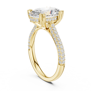 Componente de Anillo Halo de Corte Ovalado Grande Personalizado, Diseño de Anillo con Gema Redonda de Múltiples Tamaños, Distribución de Preproducción - Product Image 3