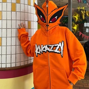 Hoodie personnalisé avec logo imprimé, zippé, en polaire, coupe oversize décontractée, épaules tombantes, poids lourd, fabricant de hoodies - Product Image 3