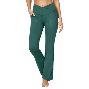 Pantalon évasé personnalisé OEM pour hommes, streetwear d'extérieur, coton noir, pantalon évasé uni pour hommes - Product Image 1