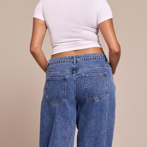 Nueva Llegada, Servicio OEM, Jeans Holgados de Alta Calidad Hechos a Medida para Mujer, Jeans de Mezclilla Holgados de Talla Grande para Mujer - Product Image 5