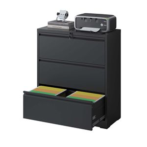 Armadio Archivio Laterale a 3 Cassetti Resistente con Serratura, Mobile in Metallo per Ufficio Domestico, Ampio Spazio per Documenti Letter/Legal/A4/F4 - Product Image 6