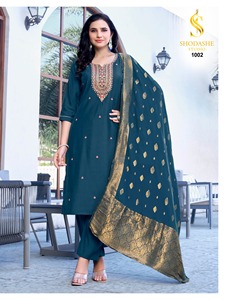 Designer <b>Kurti</b> For Ladies Heavy Embroidered Work Viscose Silk Fabric Indian Ethnic Wear Festive And Season Wear Dress - Product Image 6