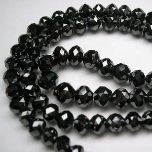 Collar de cuentas de diamantes negros facetados de corte excelente de 18,15 quilates, hermosa pieza de 38-40 cm de longitud - Product Image 5