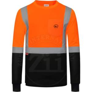 Chemises de travail réfléchissantes FR, 100% polyester, impression bicolore, vêtements de travail en jersey haute visibilité, ANSI classe 1, imperméables, LED - Product Image 5