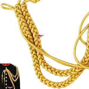 Gold Metallic Aiguillette Bullion Wire Aiguillette Service Parade Aiguillette worn on the left arm attaches Metallic <b>Cord</b> - Product Image 2