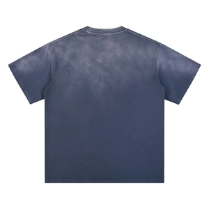 Men's Custom O-Neck T-Shirt With Gradient Color Graphic Print Distressed Sprayed Horse Short-Sleeved Solid 3D Pattern - Product Image 2