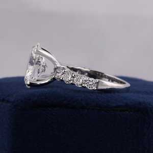 3.00CT Oval Cut Moissanite <b>Ring</b> 925 Silver Pave Band Engagement <b>Ring</b> Elegant Wedding Jewelry Gift for Women - Product Image 3