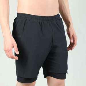 Men's 2-in-1 Gym <b>Shorts</b> <b>Compression</b> Liner Front Quick Dry Casual Style Drawstring Closure Breathable Stylish Fitness Outdoor - Product Image 6