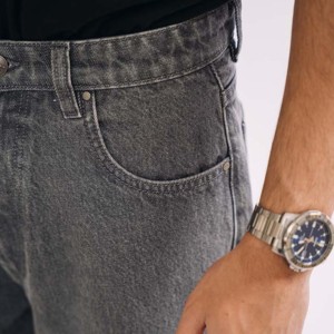 Jean droit noir pour homme, taille mi-haute, coupe classique, denim déchiré, éco-responsable, style urbain, hip-hop, streetwear uni, hiver - Product Image 4