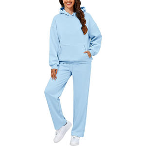 Survêtement décontracté d'hiver pour femme de haute qualité, à manches longues, avec impression de logo personnalisée, couleur unie écologique et respirant - Product Image 6