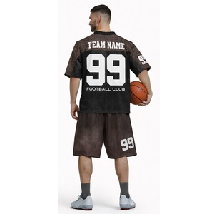 Conjunto de Camiseta y Pantalones Cortos de Fútbol Americano de Alta Calidad, Uniforme Deportivo Transpirable, Ropa de Equipo Personalizada para Entrenamientos y Partidos - Product Image 3