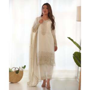 Hermoso conjunto de ropa de fiesta XS Top y Dupatta con bordado - Product Image 4