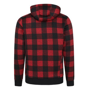 <b>Men's</b> <b>Red</b> Black Solid Hooded Zip-Up <b>Sweatshirt</b> Cotton Flannel Casual Winter Wear Regular Fit Pocket Design Eco-Friendly Quick - Product Image 2