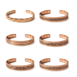 Pulsera de Cobre Magnética al por Mayor, Brazalete Trenzado Bicolor, Joyería Saludable, Brazalete Trenzado de Cobre y Latón en Venta - Product Image 5