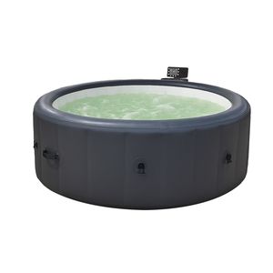 Vasca Idromassaggio Grigia 216*71cm con Riscaldatore, Massaggio a Bolle, Illuminazione Ambientale e Filtrazione, Gonfiaggio con Un Solo Clic - Product Image 2