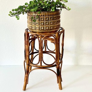 Indoor plant stand handcrafted rattan webbing flower <b>pot</b> <b>holder</b> stands planter basket racks - Product Image 3