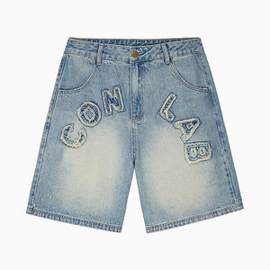 Shorts de Mezclilla para Hombre, Diseño Nuevo de Alta Calidad, Transpirables, Casuales de Verano, Cierre de Cremallera Recto, Logotipo Personalizado, Ropa Urbana - Product Image 1