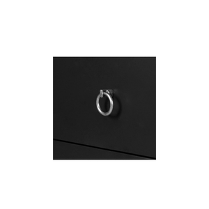 Mesitas de noche de madera de caoba de alta calidad con 3 cajones y color negro para uso en interiores. - Product Image 5