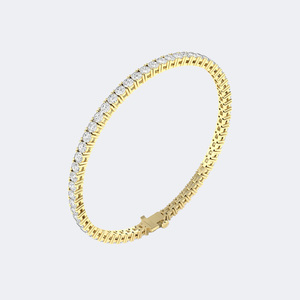 5.00CTW Gold Plated Round Brilliant Cut E Color Lab Grown Diamond Luxury Tennis <b>Bracelet</b> - Product Image 2