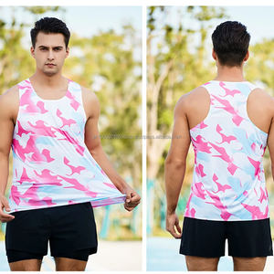 Camiseta sin mangas transpirable de secado rápido para hombre, informal, de punto, al por mayor, con logotipo personalizado, tejido ecológico y anticontracción - Product Image 5