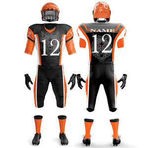 Tenue de football américain personnalisée, maillots et shorts extensibles, vêtements de sport, sublimation, broderie, OEM - Product Image 1