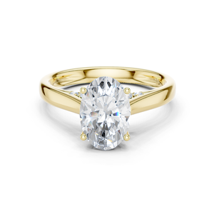 Bague de fiançailles solitaire unique en or 18K 14K 9K avec diamant de laboratoire ovale de 2,00 carats, pureté E VVS VS, excellente qualité, pour mariée - Product Image 3