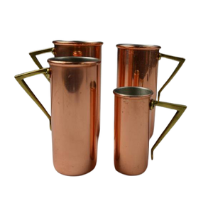Taza medidora de cobre con asas de latón Calidad superior Tamaño personalizado Utensilios de cocina Taza medidora en India - Product Image 1