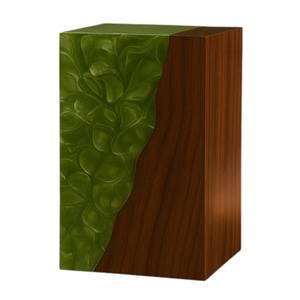 Urne funéraire en résine aquatique et bois de noyer, boîte de crémation artisanale moderne, urne commémorative artistique en résine ondulée pour cendres humaines ou d'animaux - Product Image 1