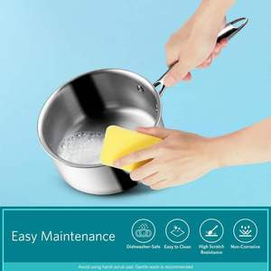 High Demand Stainless Steel Triply <b>Saucepan</b> 18cm 304 Grade Food Safe Cooking Pot for Soups Stews Boiling and Everyday - Product Image 2