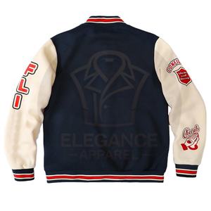 Qualité supérieure meilleur fournisseur hommes hiver toile support avant lettre impression contraste couleur simple boutonnage décontracté collège baseball - Product Image 1