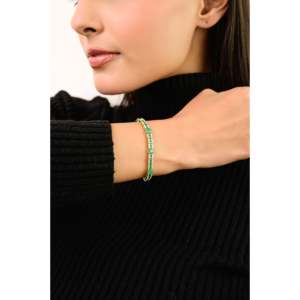 Bracelet tennis tendance 5,75 CTW en or 14 carats avec émeraudes vert forêt et diamants - Product Image 3